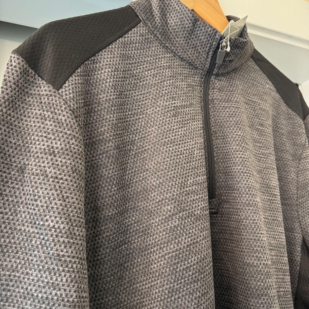 Nordstrom PGA Tour Golf Quarter 1/4 Zip Sweater Charcoal Grey Mens Active NWT